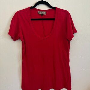 Swoop Neck Tees - Groceries Apparel - Red T-Shirt